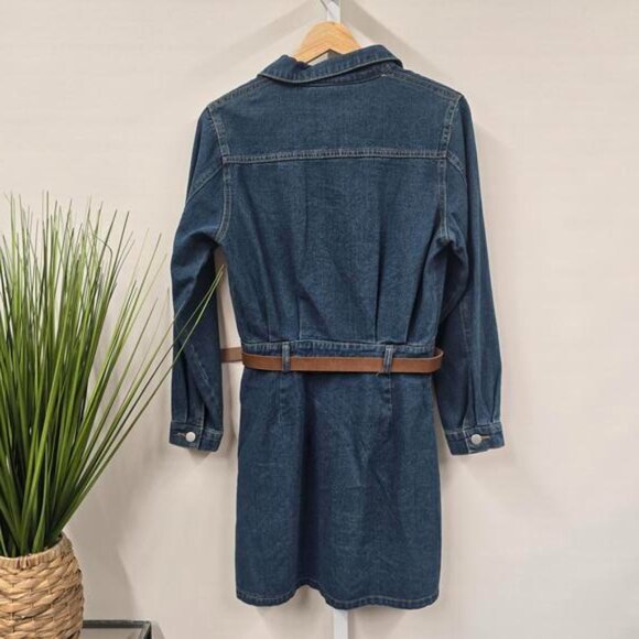 Le Tong Denim Shirt Dress‎ with Belt - Picture 2 of 6
